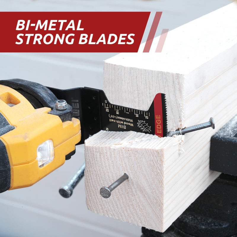 AMZWEI 10 Pcs Bi-Metal Oscillating Tool Blades Metal Cutting  1-3/4"" Curved Edge Multitool Blades for Soft Metal  Hard Wood  Plastic  Oscillating Saw Blades Fit Dewalt Milwaukee Bosch Worx Ryobi - Image 3